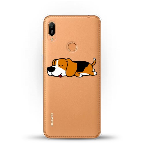 фото Силиконовый чехол уставший бигль на huawei y6 (2019) andy & paul