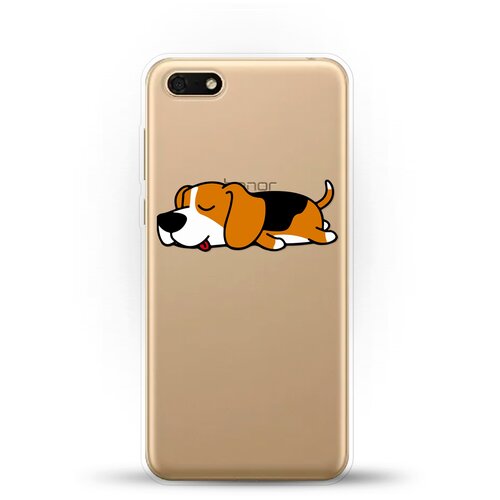 фото Силиконовый чехол уставший бигль на huawei y5 lite (2018) andy & paul