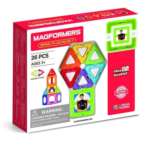 Конструктор MAGFORMERS Basic Plus 715014-26-М Мальчик, 26 дет.