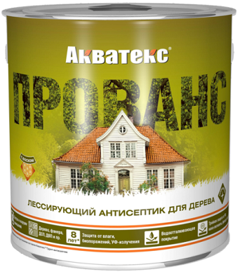 Антисептик лессирующий для древесины акватекс-прованс (тик) 0,75л Акватекс - фотография № 2