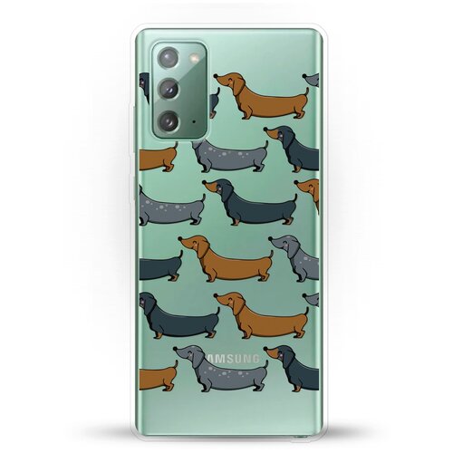 фото Силиконовый чехол узор из такс на samsung galaxy note 20 andy & paul