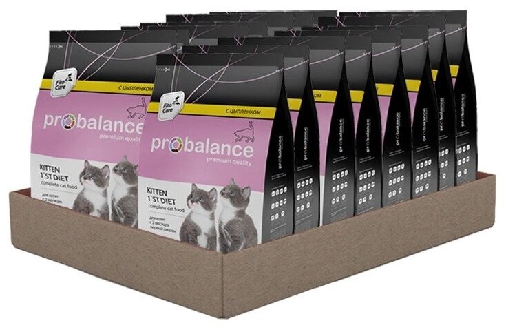 Сухой корм для котят ProBalance Kitten 1st Diet, с цыпленком 16 шт. х 400 г