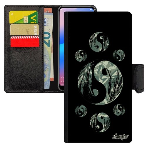 фото Чехол книжка на смартфон хуавей p20 про французский дизайн инь и ян гармония символ utaupia