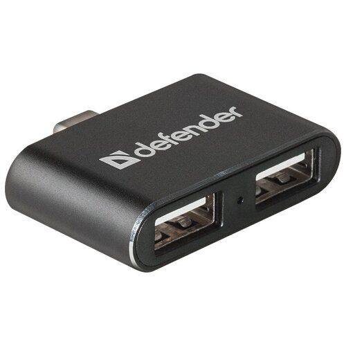 USB-концентратор Defender Quadro Dual (83207), разъемов: 2, черный usb концентратор defender quadro infix 83504 разъемов 4 черный