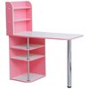 Маникюрный стол Комфорт 2 левосторонний Розово-белый - изображение