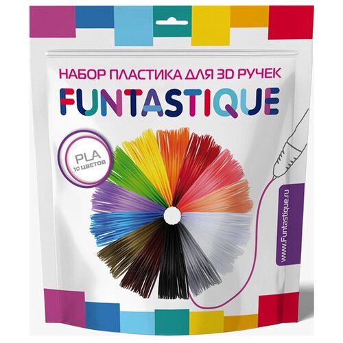 Комплект PLA-пластика Funtastique для 3D-ручек - 10 цветов PLA-PEN-10