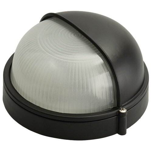СВЕТОЗАР Светильник влагозащищенный SV-57261-B, E27, 60 Вт, цвет арматуры: черный, цвет плафона белый