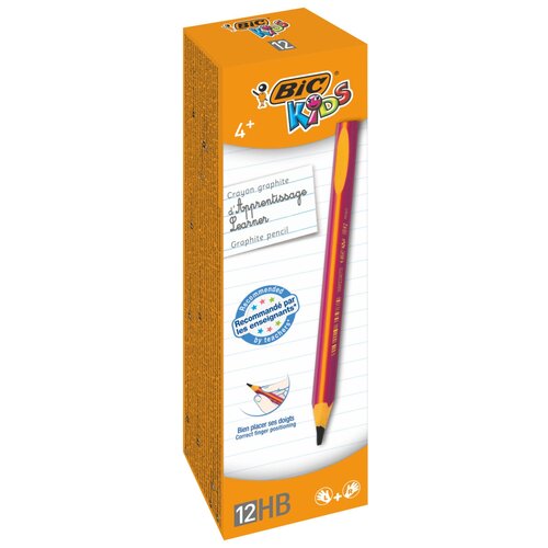 фото Bic набор чернографитных карандашей kids pink 12 шт (919263)