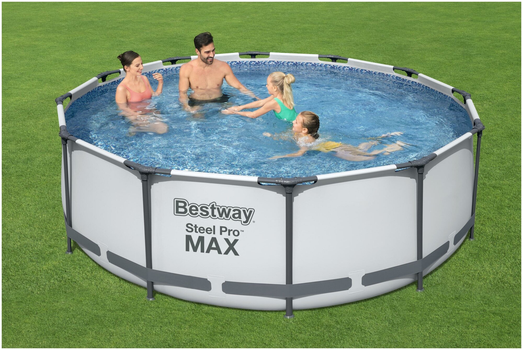 Bestway Круглый каркасный бассейн 56418 Bestway Steel Pro Max 366*100 см, фильтр-насос, лестница 56418