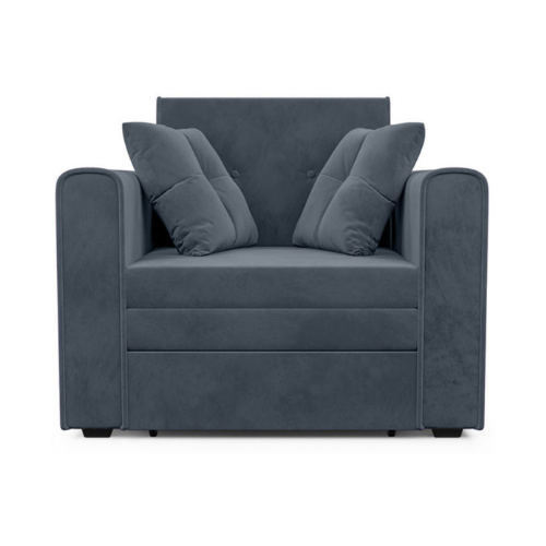 Кресло-кровать Мебель-Арс Санта, 103 x 82 см, спальное место: 190х70 см, обивка: текстиль, цвет: серо-синий