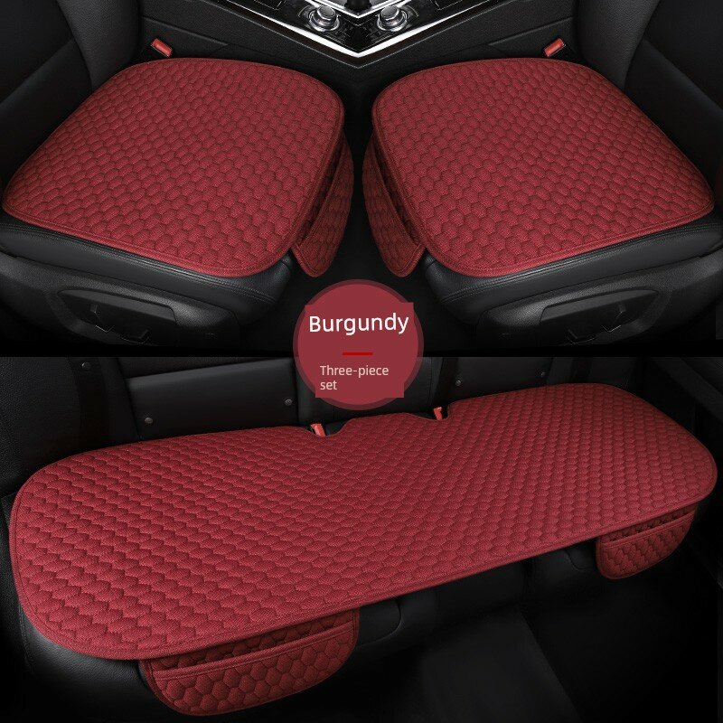Набор сидений для Toyota Camry 8-го и 9-го поколения, лен, винно-красный, 3-шт. для всех сезонов