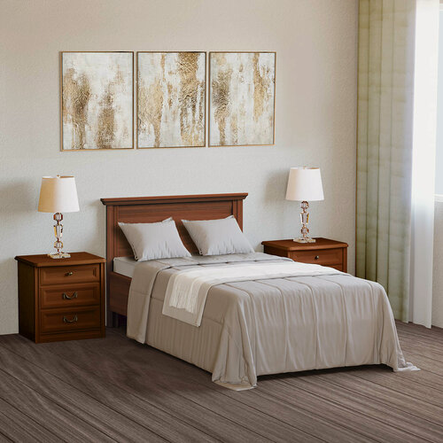 Изображение товара Кровать Екатерина Орех, односпальная, 900х2000, без ножной спинки, классическая, Miassmobili