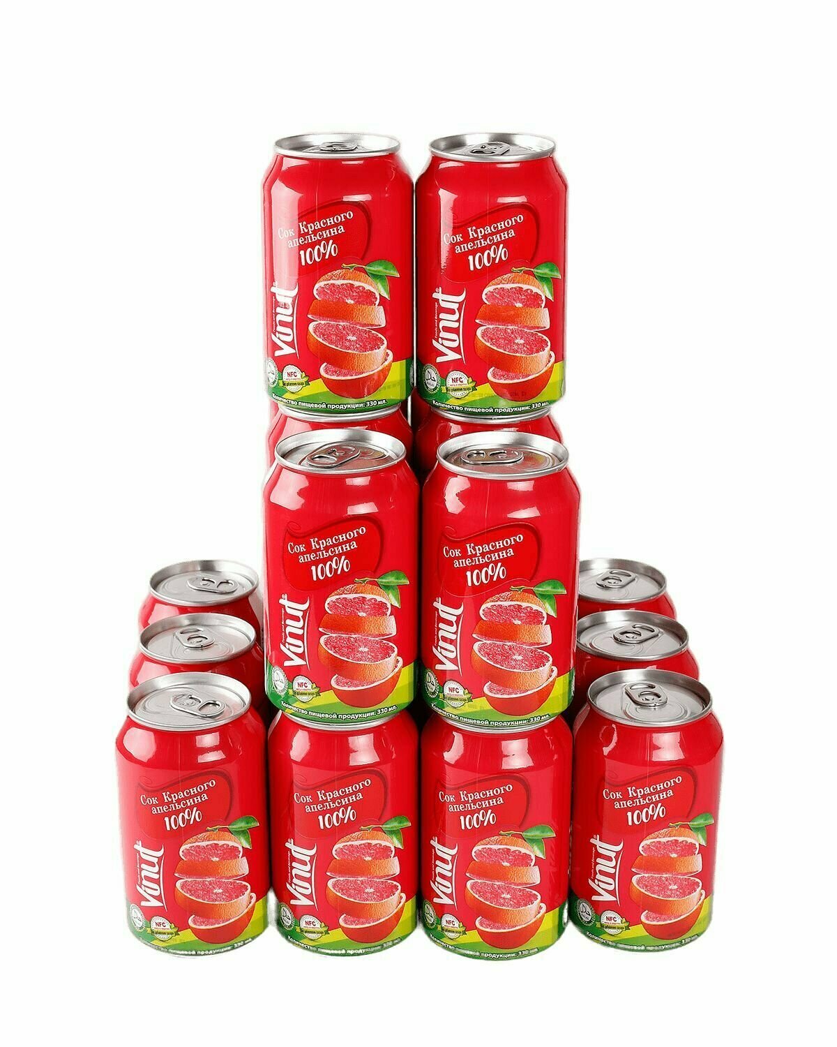 Сок Красного апельсина 100% VINUT Red Orange juice drink ж/б, 330мл x 20 шт.