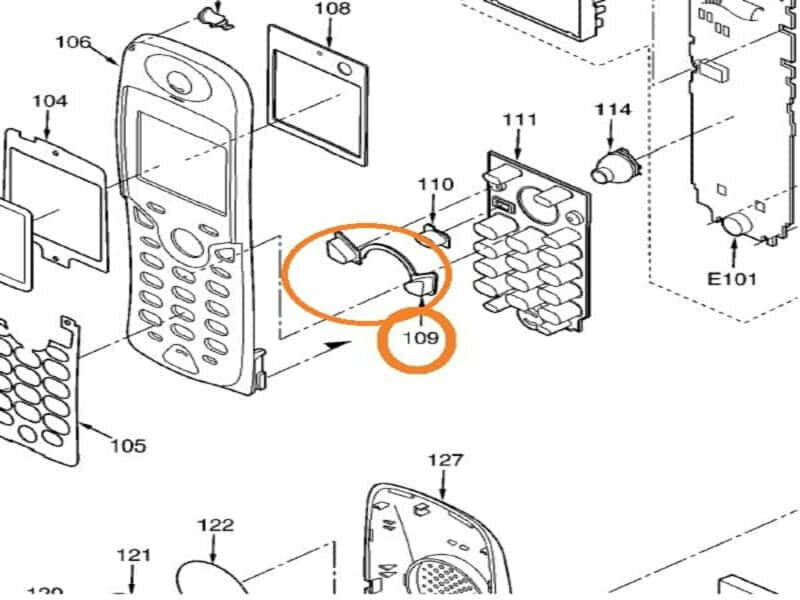 Panasonic PQBX10369Z1 (PQBX10369Y1) кнопки для трубки KX-TCA151, KX-TCA155, KX-TCD500, — фото 2
