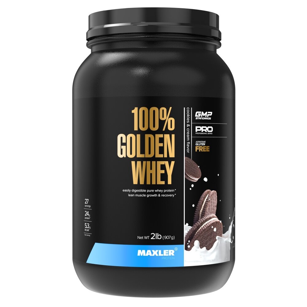 100% Golden Whey, 908 г, Strawberry Cream / Клубника Сливки