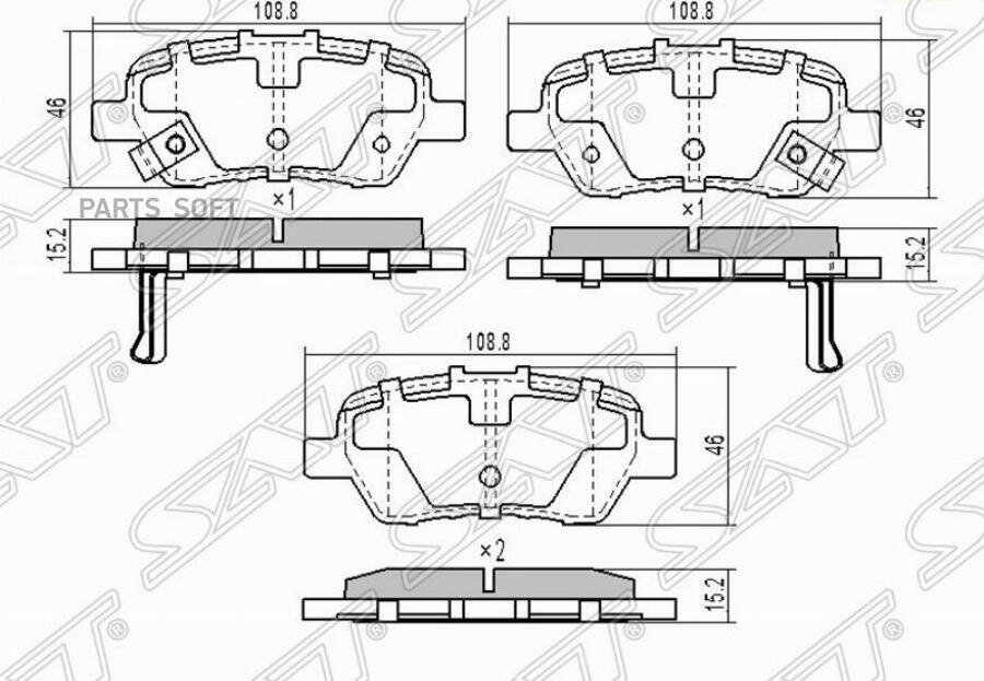 Колодки Тормозные Зад Honda Civic Fb/Fn/Fk 12-/Odyssey Rb# 03-08/Stepwagon Rg# 05-09 Sat арт. ST-43022-SFE-N00