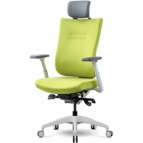 Офисное кресло SCHAIRS Tоnе-F01W обивка сетка/ткань, подлокотники 3D, поясничная поддержка, с подголовником зеленый