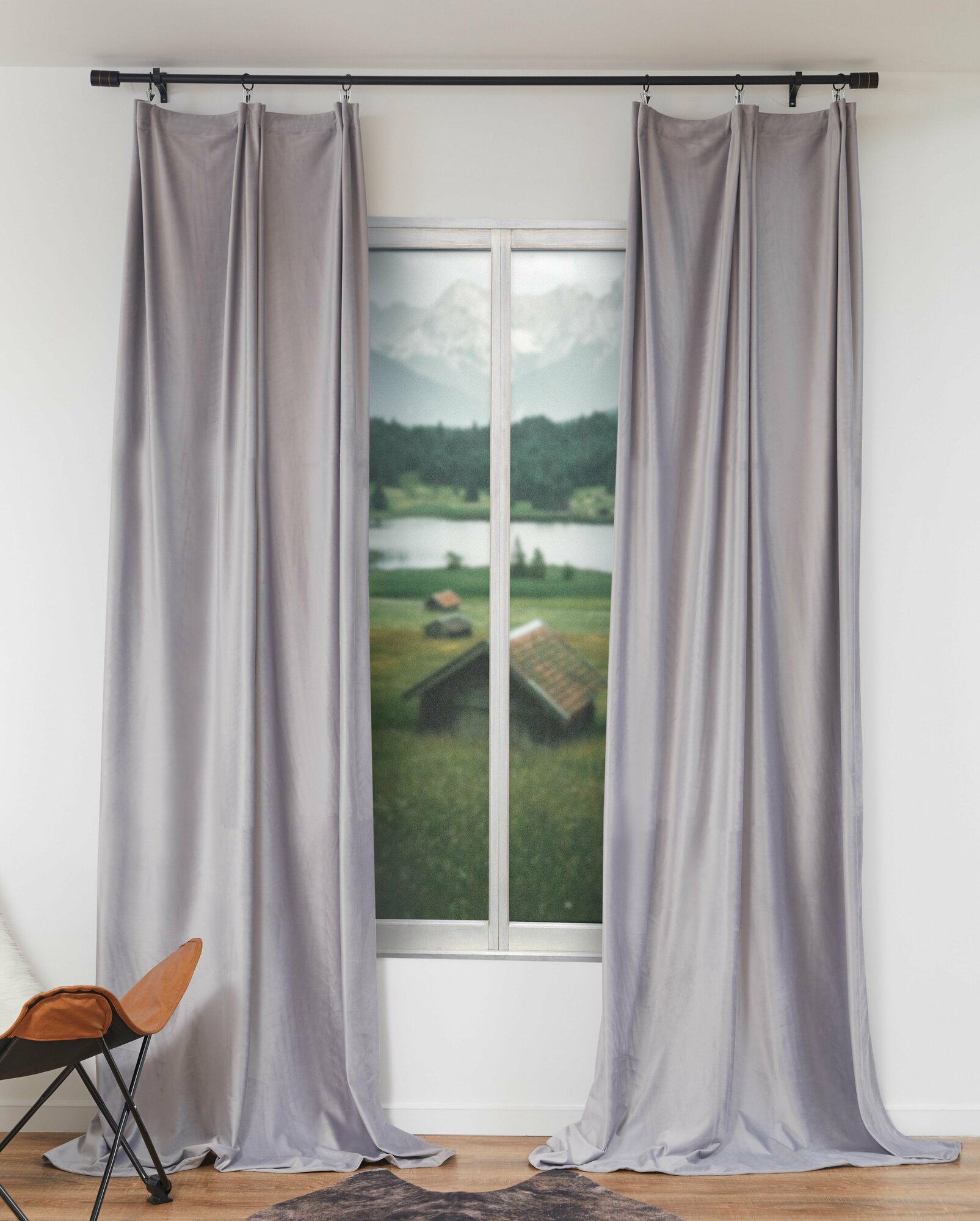 Шторы Casa Conforte HOLLAND вельвет серые 150x270 см 2 шт