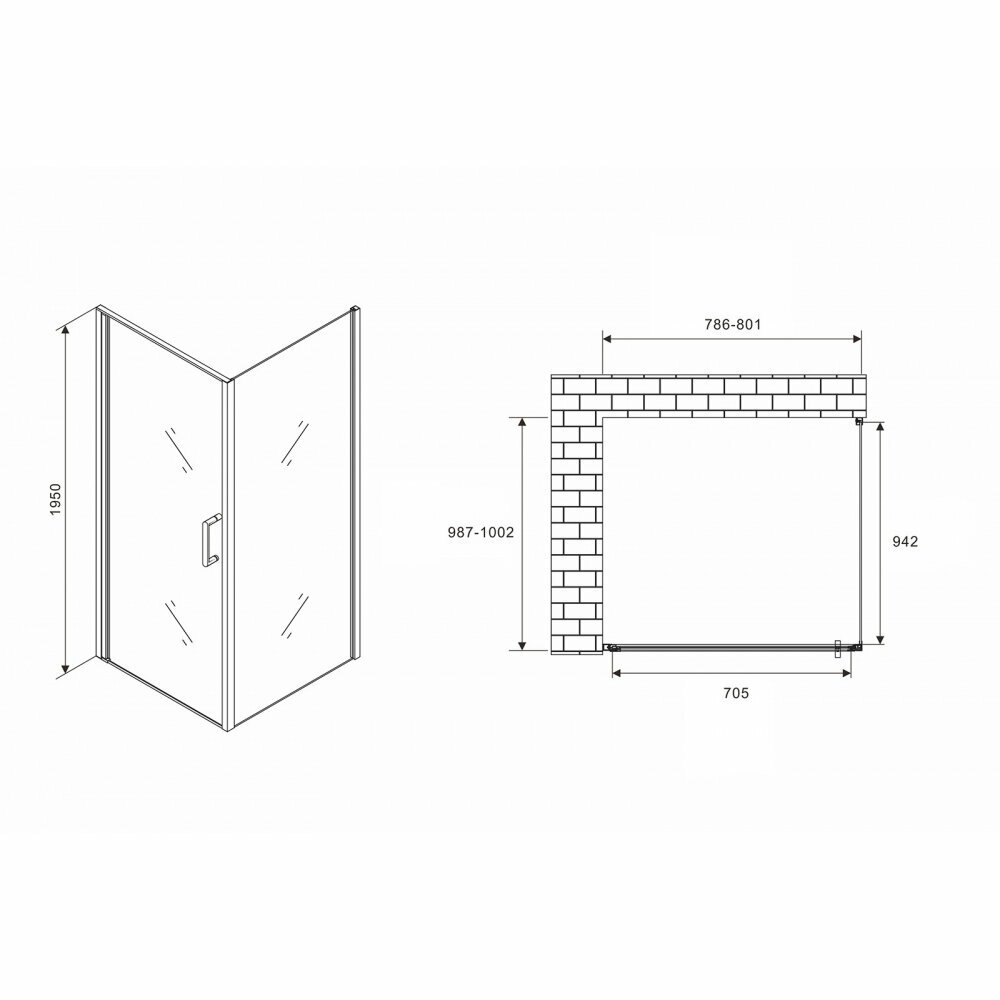 Душевой уголок Abber Sonnenstrand 80х100 AG04080-S100 - фото №5
