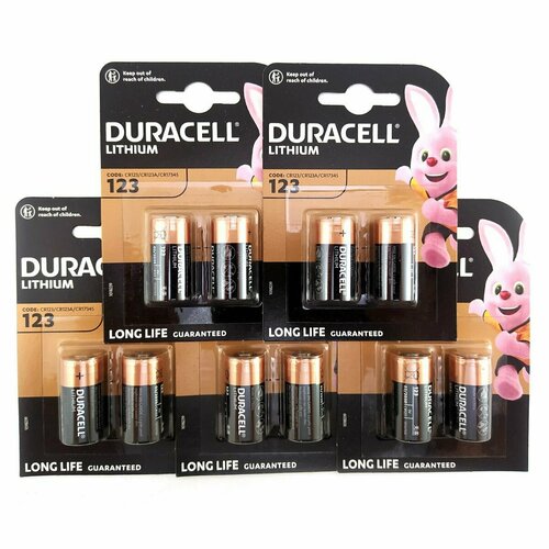 duracell литиевые батарейки duracell 2016 3v 2шт б0037271 Батарейка литиевая (10шт) DURACELL CR123 3В (bl2 CR17345)
