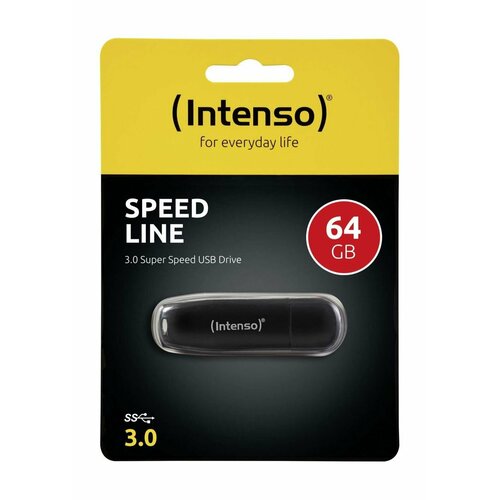 Флеш-накопитель (Intenso) Speed Line USB-A 3.0 64 GB (Germany) флеш накопитель intenso flash line usb c 3 1 gen 1 128 gb germany