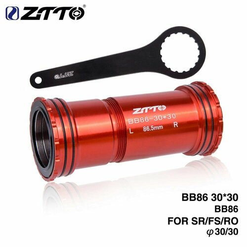 Каретка ZTTO стандарта ZTTO BB86/90/92 (Press Fit) на промышленных подшипниках, красный