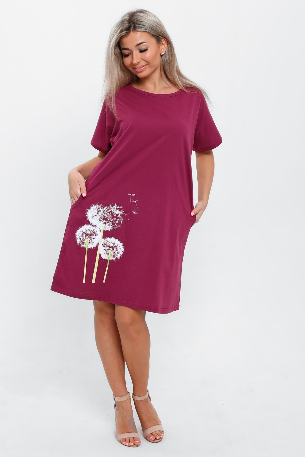 Платье М-639 размер 48-70 (68, Фиолетовый) - фотография № 1
