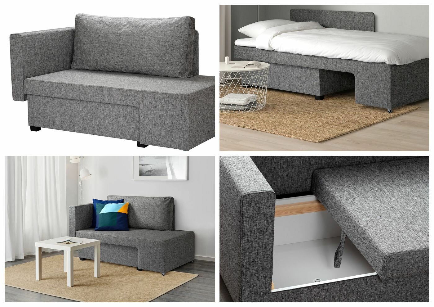 Грэлльста 2-местный диван-кровать, Сандсбру серый, Сандсбру серый