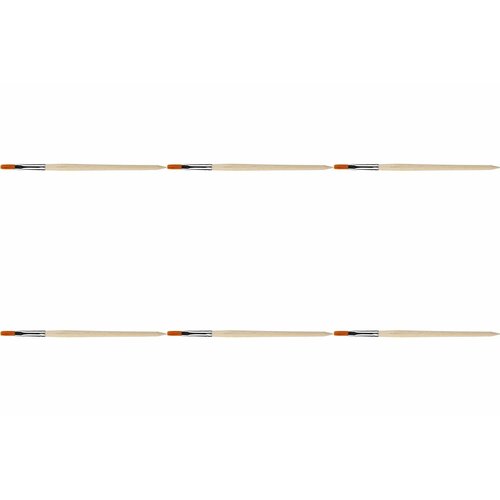 №1 School Набор кистей Синтет, плоская, №6, 6 шт