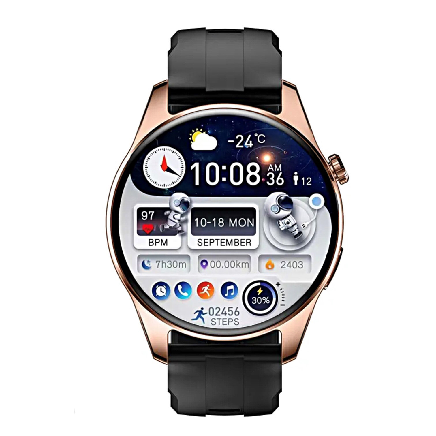 Умные смарт часы HK4 HERO Premium Smart Watch AMOLED iOS Android 2 ремешка черные