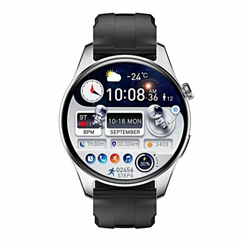 Умные смарт часы HK4 HERO Premium Smart Watch AMOLED iOS Android 2 ремешка серебристые 529000₽