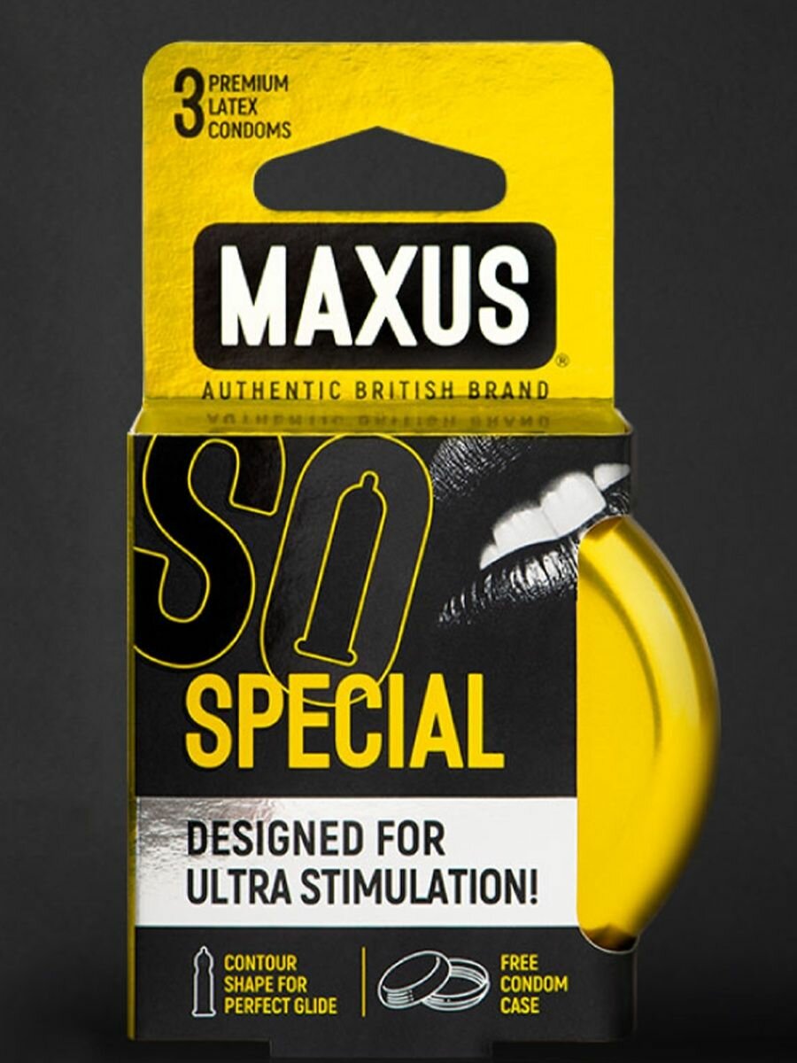 Презервативы точечно-ребристые MAXUS Special в кейсе, 3 шт