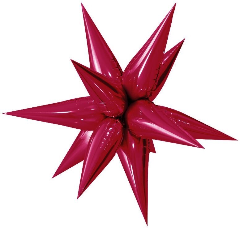 Шар 3D (26'/66 см) Звезда, Составная, Бургундия, 1 шт. в уп.