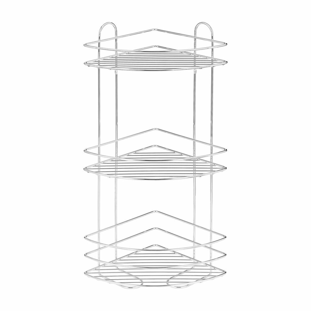 Полка для ванной ЧМЗ Лидер 501-006-02 угловая 3 яруса 22.5x22.5x58 см цвет хром