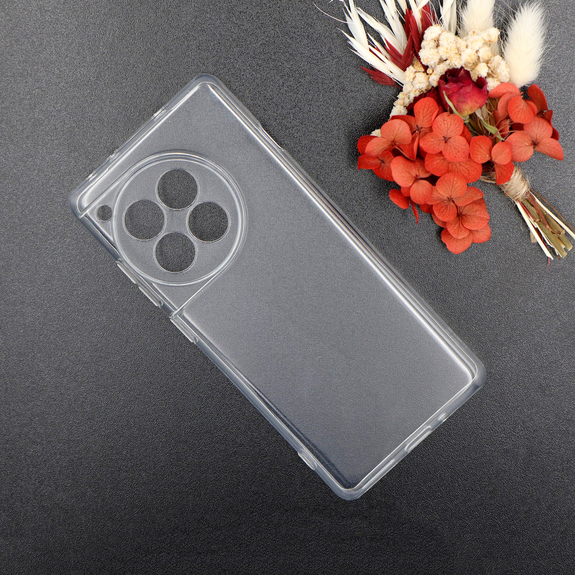 Чехол силиконовый для OnePlus 12R/Ace 3 (5G), с защитой камеры, X-CASE, прозрачный — фото 1