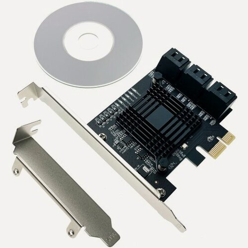 Изображение товара Контроллер Espada PCI-E PCIe6SATAJA SATA3 6port, чип JMB575 + ASM1061
