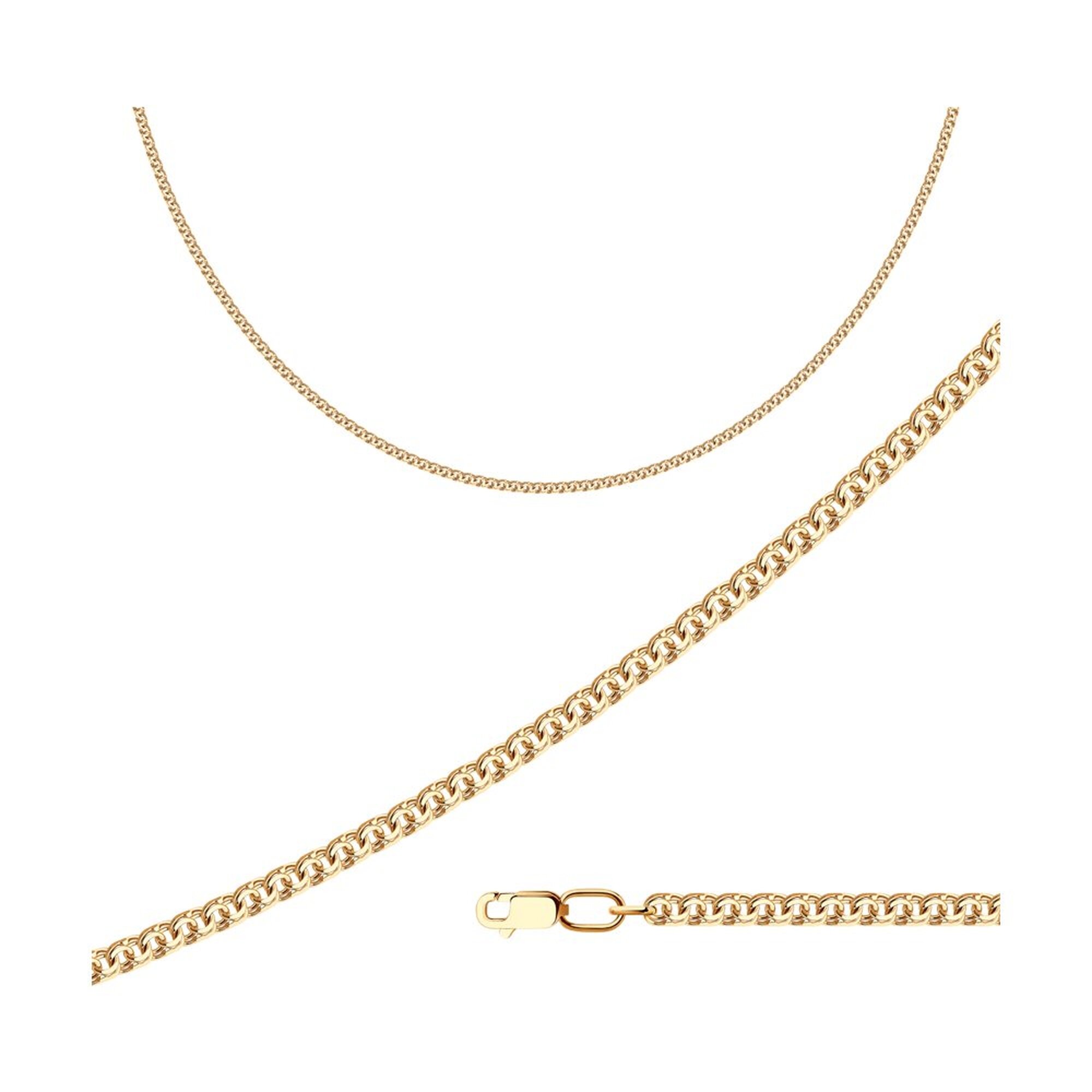 Цепь Diamant online, серебро, 925 проба, золочение