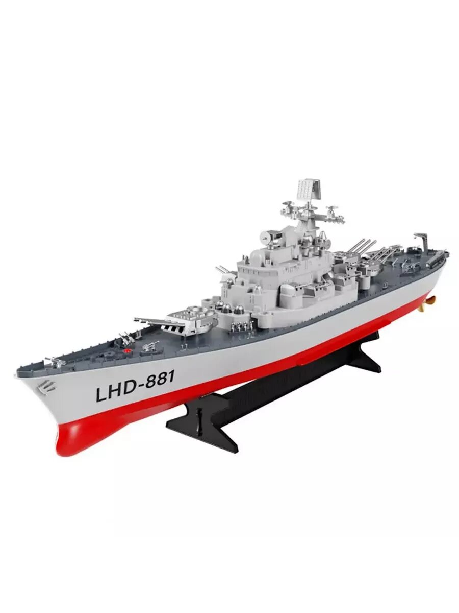Военный авианосец МИР РАДИОИГР "ЛИНКОР", радиоуправление, съемный аккумулятор, цвет серый — фото 1
