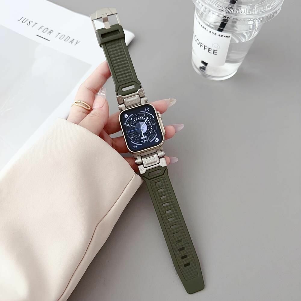 Силиконовый Ремешок Для Часов С Рисунком Брони, Совместимость С Apple Watch 42мм 44мм 49мм IWatch 45мм 46мм