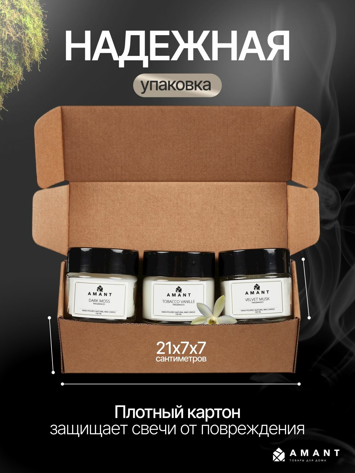 Свечи ароматические набор 3 шт по 100 мл. ETHERIA — фото 1