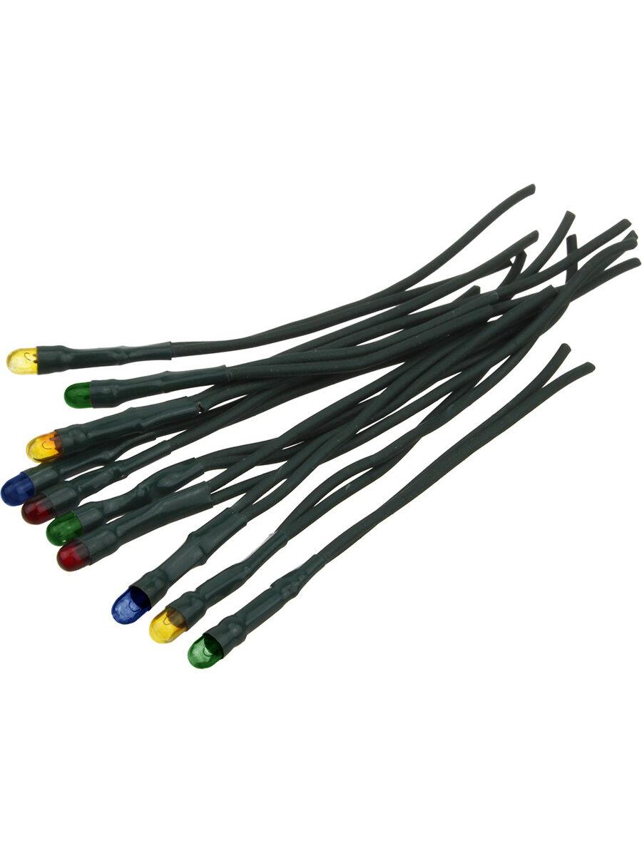 Лампа накаливания "Колба" для гирлянд (10 шт), d3мм, разноцветные