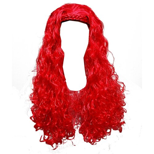 фото Парик карнавальный кудряшки на ободке цвет красный маски карнавал