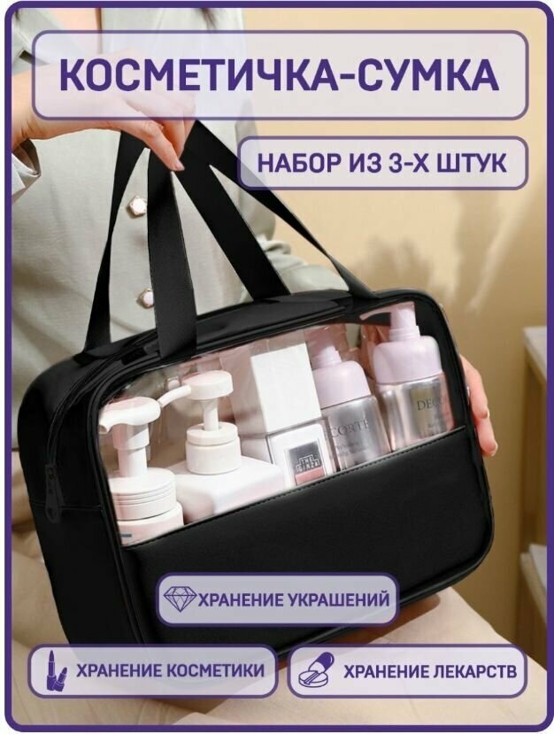 Комплект косметичек 10х21х30 см