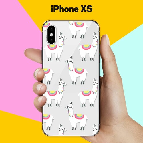 Силиконовый чехол Белые ламы на Apple iPhone Xs