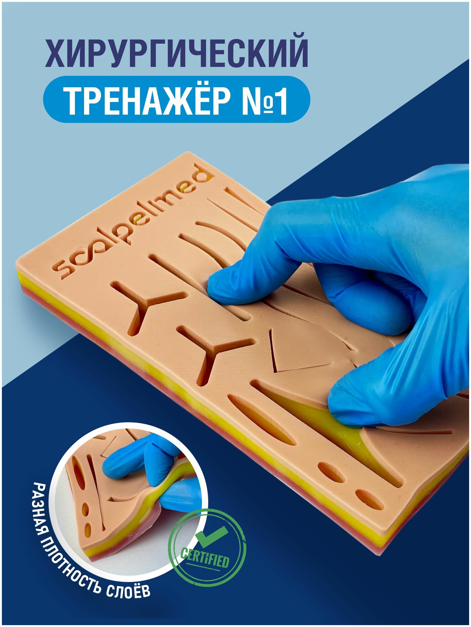 Scalpel Med Хирургический тренажер / хирургический набор. Симулятор для шитья из силикона.