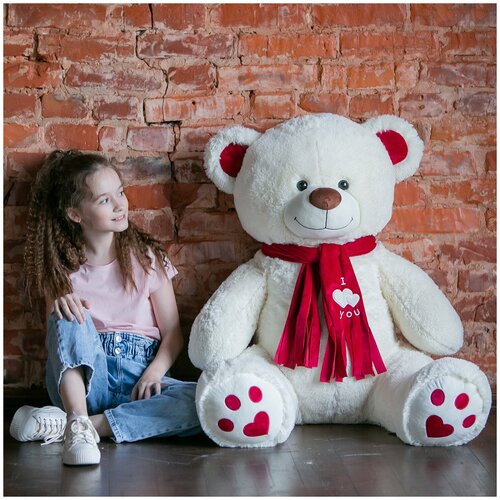 Плюшевый медведь Кельвин 150см, подарок для девочки, подарок девушке, большой мишка, игрушка, цвет латте