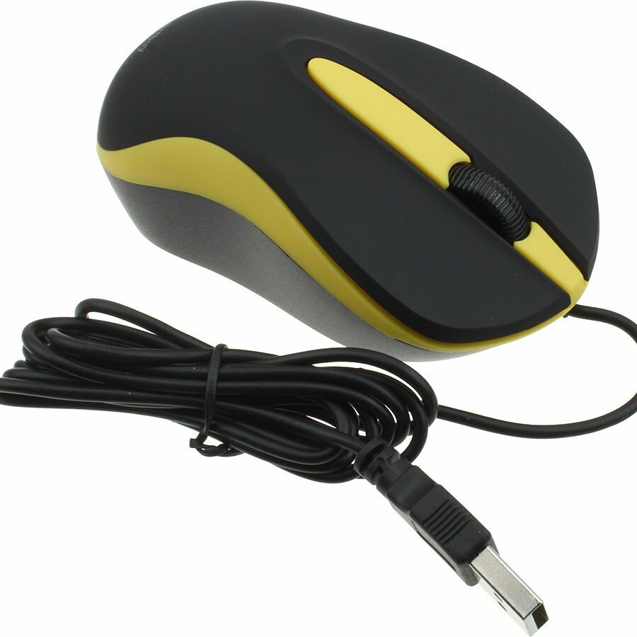 Мышь компьютерная SmartBuy ONE 329, USB, черная, желтая, 2 кнопок (SBM-329-KY) - фотография № 4