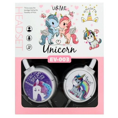 Детские проводные наушники EV-003 Единороги 109100₽