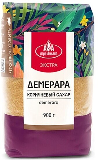 Сахар коричневый Агро-альянс Demerara " Экстра" 900 г