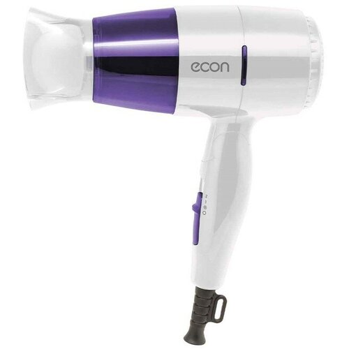Фен Econ ECO-BH166D 1600Вт 2 скорости 2 режима складной цвет белый-фиолетовый 503600₽